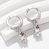 Brass Cubic Zirconia Hoop Earrings EJEW-Q015-01P-A-4