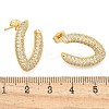 Rack Plating Brass Micro Pave Clear Cubic Zirconia Stud Earrings for Women EJEW-C125-21A-G-5