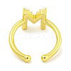 Rack Plating Brass Open Cuff Rings for Women RJEW-F162-01G-M-3