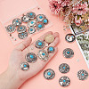 22Pcs 11 Styles Flat Round Alloy Enamel Coin Screwback Rivets FIND-NB0005-76-3