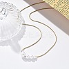 White Plastic Pearl Graduated Round Beads Pendant Necklaces NJEW-P320-21G-1