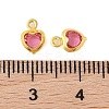 Heart Rack Plating Brass Glass Pendants KK-S385-01G-03-3