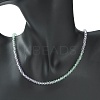 Bling Glass Round Beaded Necklace for Women NJEW-PH01490-04-4