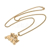 201 Stainless Steel Hollow Cute Cat Pendant Necklaces for Women NJEW-K283-38G-2