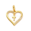 Brass Micro Pave Cubic Zirconia Pendants KK-U033-10G-01-1