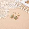 Gemstone Bullet with Star Dangle Hoop Earrings EJEW-JE05003-5