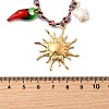 304 Stainless Steel & Plastic Hot Pepper Cherry Pendant Cotton Cord Necklaces for Women NJEW-Z092-01G-02-3