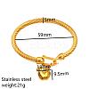 304 Stainless Steel Twist Cable Bangles WG24028-05-2