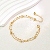 Fashionable Vintage Style Brass & Faceted Glass Rondelle Beads Double Layer Adjustable Ladies Anklets FX2573-2-1