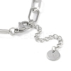 Tarnish Resistant 304 Stainless Steel Paperclip Chain Rectangle Link Bracelets for Women BJEW-C071-02P-3
