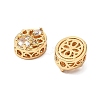 Brass Micro Pave Cubic Zirconia Beads KK-A259-08G-2