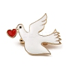 Bird & Love Heart Alloy Enamel Brooches JEWB-K017-04KCG-1