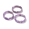 Natural Amethyst Oval Beaded Stretch Bracelet G-E010-01W-2