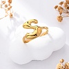 304 Stainless Steel Open Cuff Rings for Women LS-RJEW-M060-01G-19-1
