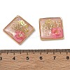 Plating Brass & Transparent Epoxy Resin & Dried Flower Pendants RE-CBAA153-05C-3