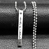 Non-Tarnish 304 Stainless Steel Ball Chain Rectangle Pendant Necklaces NJEW-K273-05P-1