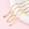 Brass Twisted Bar Link Chain Necklaces NJEW-D302-63G-1
