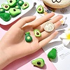 15Pcs 3 Styles Opaque Resin Fruit Pendants RESI-YW0001-72-5