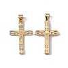 Brass Micro Pave Clear Cubic Zirconia Pendants KK-G439-32G-1