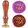 Miss You DIY Scrapbooking Wax Seal Stamp with Wooden Handle AJEW-WH0208-1242-1