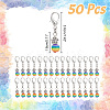 50Pcs Round Stripe Resin Pendant Stitch Markers HJEW-NB00028-2