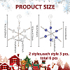 6Pcs 2 Styles Snowflake Glass Pendant Decoration HJEW-GO00048-2