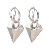 Heart Brass Hoop Earrings EJEW-D322-12P-02-4