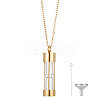 1Pc Column Glass Urn Ashes Necklaces NJEW-DR0001-05G-1