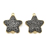 Brass with Druzy Resin Connector Charms KK-C158-05A-G-1