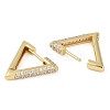 Rack Plating Triangle Brass Micro Pave Cubic Zirconia Hoop Earrings EJEW-Z059-14G-01-2
