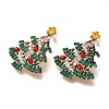 Christmas Alloy Rhinestone Stud Earrings for Women EJEW-U024-01G-01-1