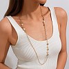 Alloy & Plastic Imitation Pearl White Round Beads Handmade Link Chain Long Necklaces for Women FS-WG575FB-01-2
