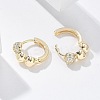 Brass Clear Cubic Zirconia Hoop Earrings EJEW-Q014-07G-5