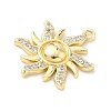 Brass Micro Pave Clear Cubic Zirconia Pendants KK-G548-01B-G-2