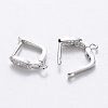Brass Micro Pave Cubic Zirconia Hoop Earring Findings with Latch Back Closure KK-T048-032P-NF-2