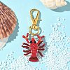 Crayfish Glass Seed Beads Pendant Decorations HJEW-MZ00352-01-2
