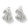 Rack Plating Snowman Brass Clear Cubic Zirconia Pendants KK-M102-13P-A-1
