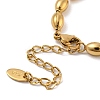 201 Stainless Steel Rugby Beaded Chain Bracelets BJEW-G696-01C-G-3