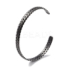 316 Surgical Stainless Steel Leaf Open Cuff Bangles for Women BJEW-P319-03B-AS-1