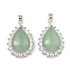 Natural Green Aventurine & Rhinestone Pendants G-K338-31P-05-1
