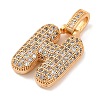 Brass Micro Pave Cubic Zirconia Pendants KK-C076-29H-G01-2