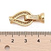 Brass Micro Pave Clear Cubic Zirconia Fold Over Clasps KK-C075-01G-3