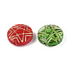 Flat Round with Star Glass Beads GLAA-T025-46M-2
