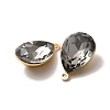 Real 18K Gold Plated Brass with Glass Pendants KK-177-22G-07-3