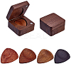4Pcs 4 Colors Triangle Wood Guitar Picks AJEW-AR0005-07-1