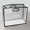 Rectangle Frosted Transparent PP Plastic Storage Bags with Die Hole Handles ABAG-WH0072-004B-1