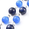 Handmade Natural Lapis Lazuli Beaded Chains AJEW-JB00509-02-1