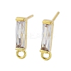 Brass Micro Pave Cubic Zirconia Earring Findings X-KK-A205-10G-03-1