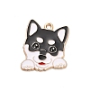 Animal Puppy Alloy Enamel Pendants FIND-V001-03G-01-1