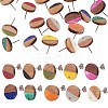 10Pairs 10 Colors Opaque Resin & Walnut Wood Stud Earring Findings MAK-CJ0001-11-3